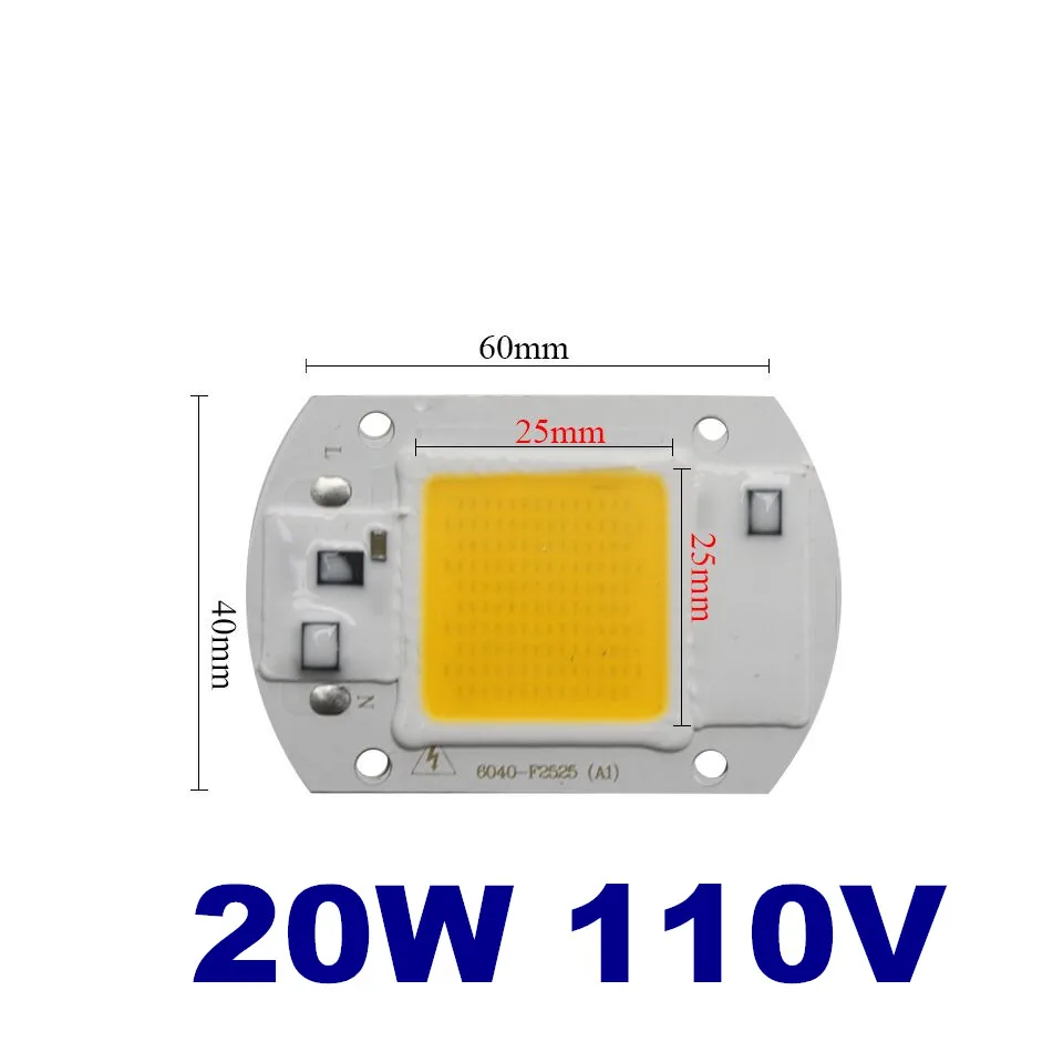 20W 110V 1 шт высокое Мощность 20 вт 30 вт 50 вт светодиодный COB умная ис(интеграционная схема) светодиодный светильник чип SMD AC 220V 110V для DIY проектор прожектор светильник точечный светильник лампочки вне помещений - Испускаемый цвет: 20W 110V