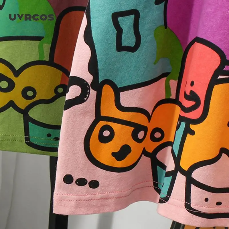 

UVRCOS Hip Hop Women T-shirt Korean Fashion Summer Woman T-shirts Short Sleeve O-neck Graffiti Printing Harajuku