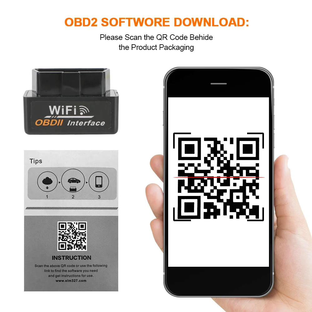 

LEEPEE WIFI Code Reader Hardware V1.5 Interface Mini ELM327 OBD2 Work On IOS/Android Car Accessories Diagnostic Tool