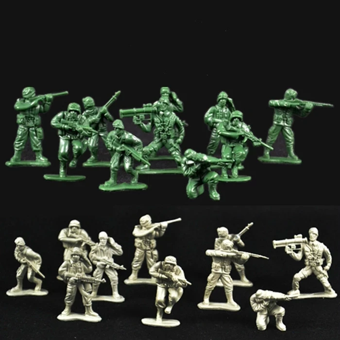

50pcs/lot Military Toy Children World War II Soldier Kit Soldiers Army Men Figures & Accessories Playset 8 Styles Sent At Random
