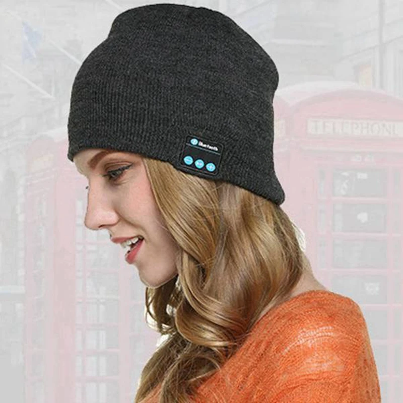 

Bluetooth Music Soft Beanie Hat with Stereo Headphone Headset Speaker Wireless