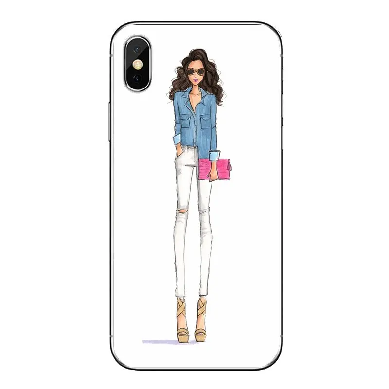 Fashionable Dress Shopping Girl Transparent TPU Skin Cover For iPod Touch Apple iPhone 4 4S 5 5S SE 5C 6 6S 7 8 X XR XS Plus MAX |