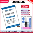 Аккумулятор LOSONCOER 4500 мАч EZ30 для Motorola Nexus 6 Google XT1110 XT1115 xt1103, аккумулятор Nexus6