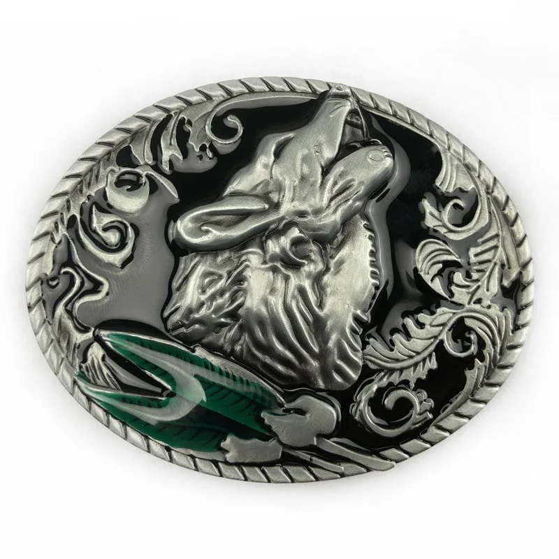 Пряжка для ремня мужская 4 см с 3d-головой волка | Дом и сад