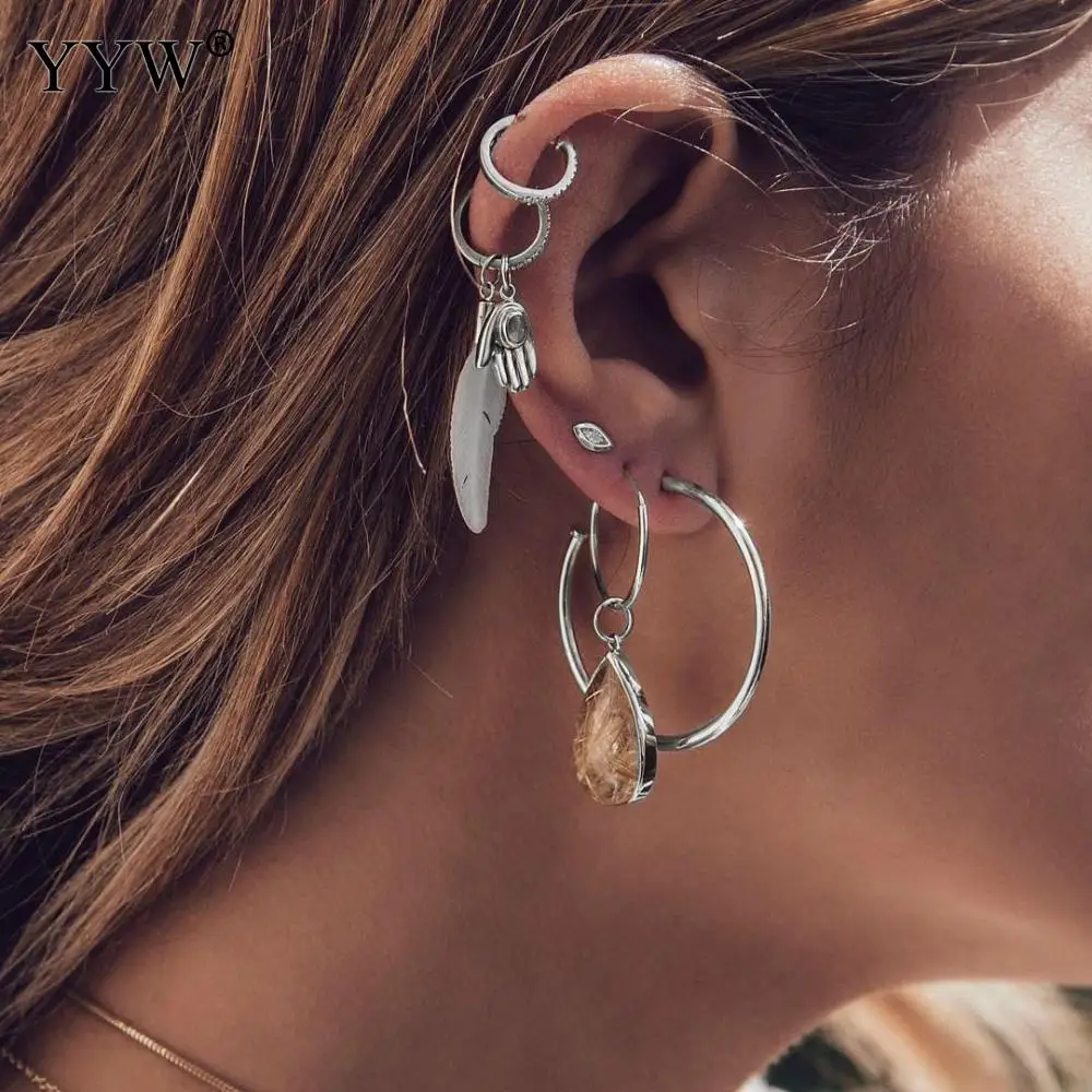 Женские серьги в европейском стиле серебряного цвета модные ювелирные изделия