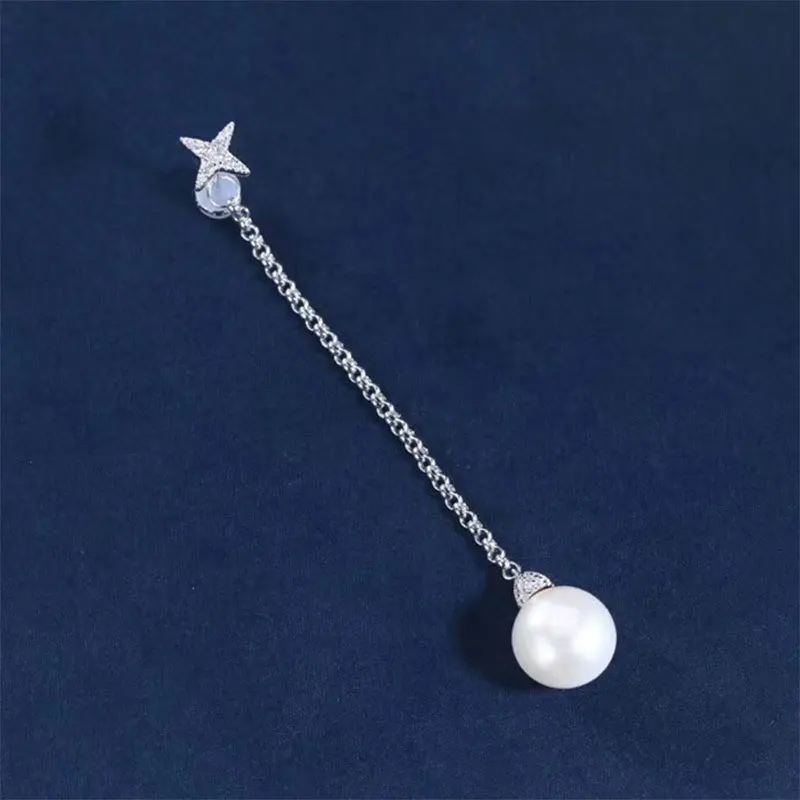 

Elegant Long Line Pearl Earrings Zircon New Fashion Pearls Pendientes Accessories Party Banquet Jewelry Girl Gift Zk30