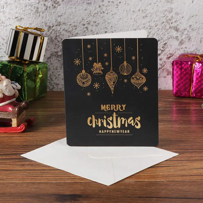 Творческие поздравительные открытки с надписью &quotMerry Christmas&quot Золотая бронзовая