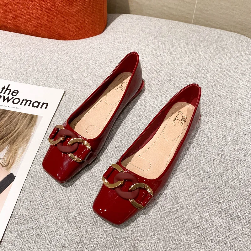 

Korean Shoes Slip-on Women's Moccasins Soft Shallow Mouth Square Toe Female Footwear Casual Sneaker 2021 Summer Slip On New Boat