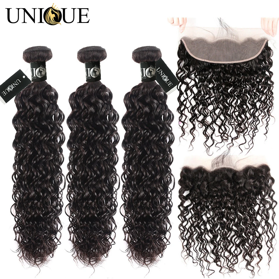 Yolissa бразильская холодная завивка пучки с фронтальным естественным цветом 100%