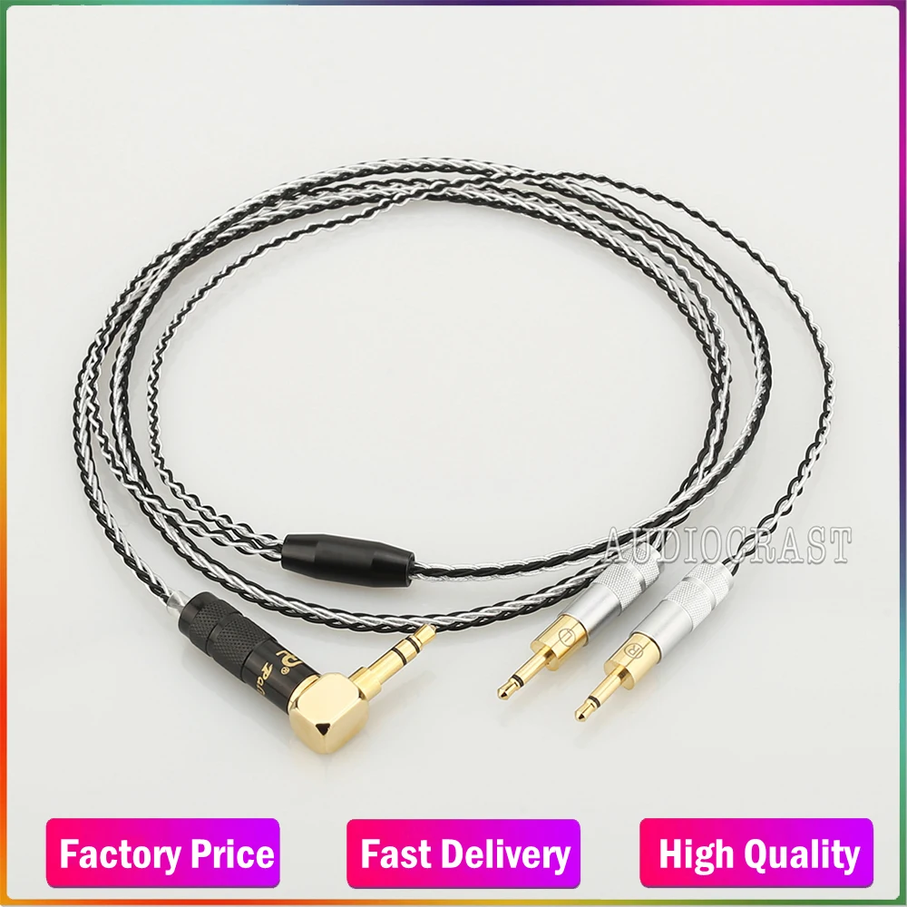 

Audiocrast 3.5mm Stereo 8 croes Silver Plated Upgrade Cable for HE400i HE1000 HE6 HE500 EDX