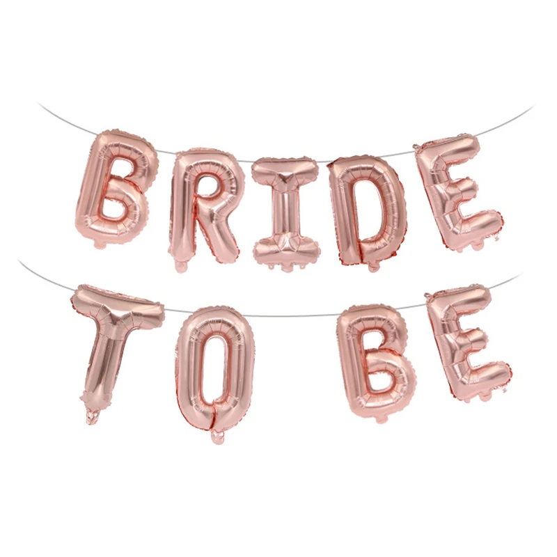 

9pcs 16inch Rose Gold Bride to Be Letter Foil Balloons Wedding Decoration Helium Ballons Bridal Shower Hen Party Globos Supplies