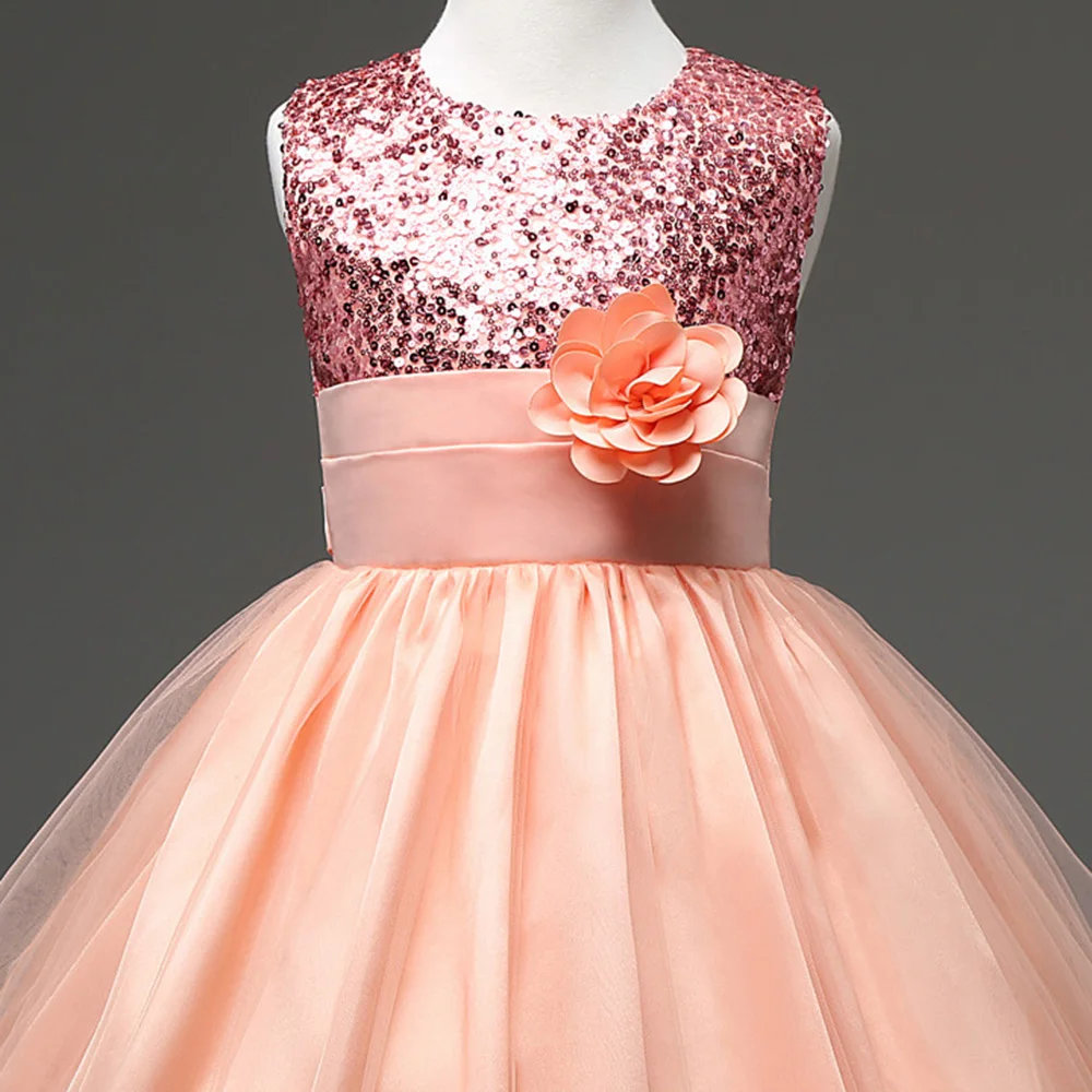 4 цвета платье принцессы Детские Вечерние Платья с цветочным узором для девочек