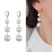 pearls beaded tassel drop earrings for women girls classic retro elegant style long pearl tassel dangle earrings fashion jewelry