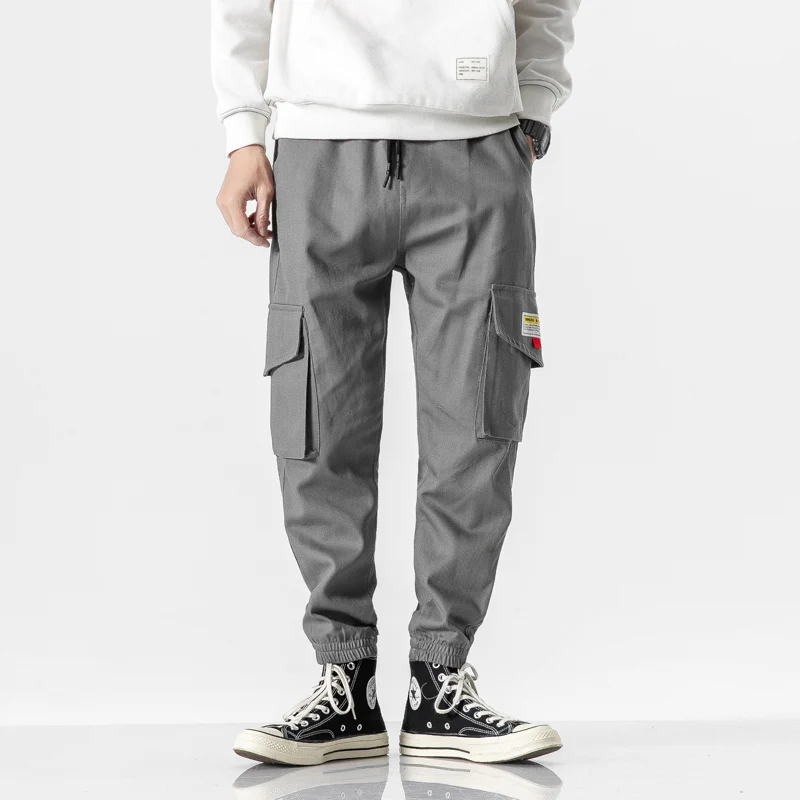 Брюки карго мужские черные уличная одежда джоггеры повседневный спортивный