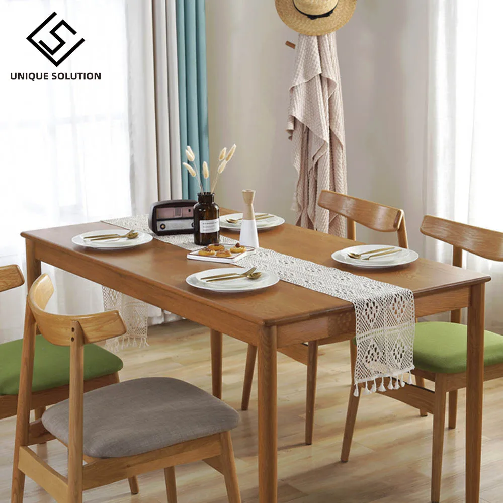 Бежевая вязаная крючком кружевная скатерть с кисточками хлопковая кофейная