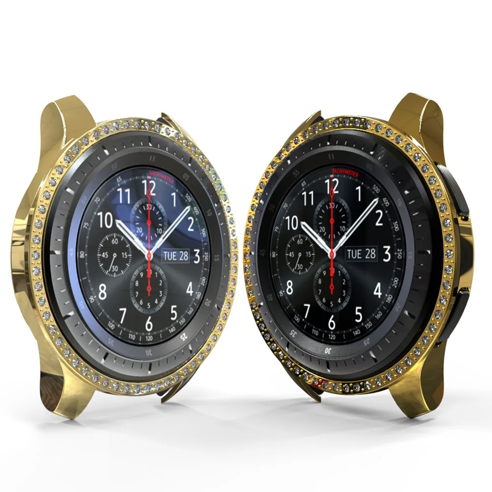 Блестящий Алмазный чехол для Samsung Galaxy Watch 42 мм 46 защитный бампер Gear S3 Frontier|Часы
