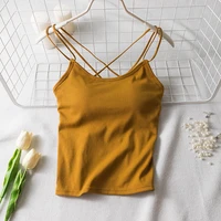 new fashion tank tops women sleeveless backless low cut cropped feminino cotton solid basic camis halter elastic short top mujer