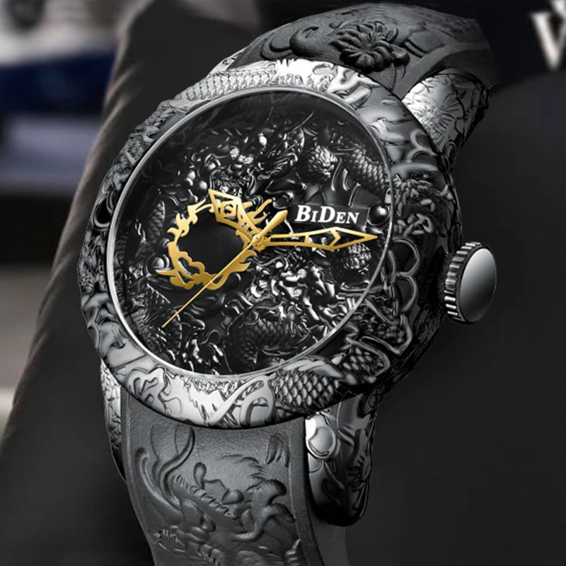High End 3d дизайн часы для мужчин модные спортивные Водонепроницаемый Уникальные