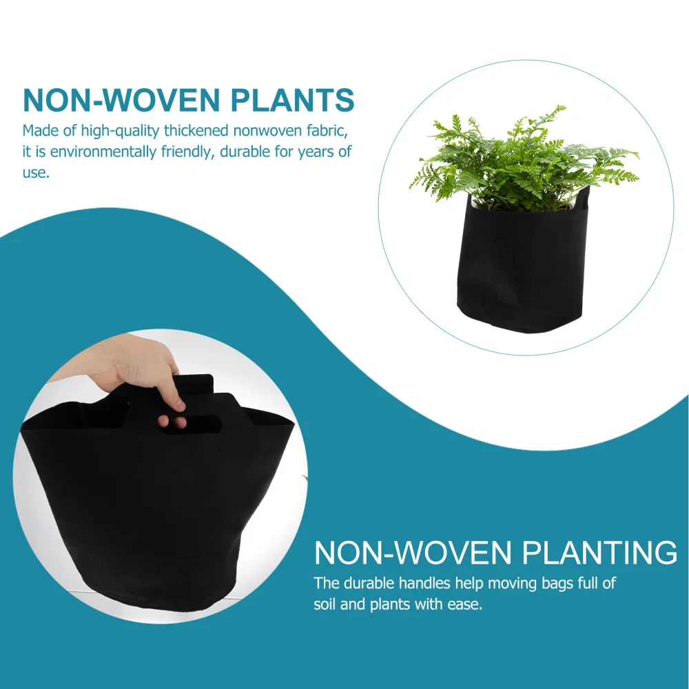 

5pcs Nonwoven Gardening Flower Pot Plant Flower Grow Bag breathable Nursery Bags