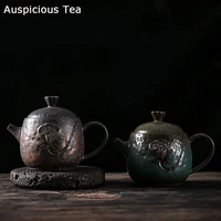 japanese gilded iron glaze coarse pottery single pot handmade ceramic pot household kung fu tea set tea ceremony customized gift
