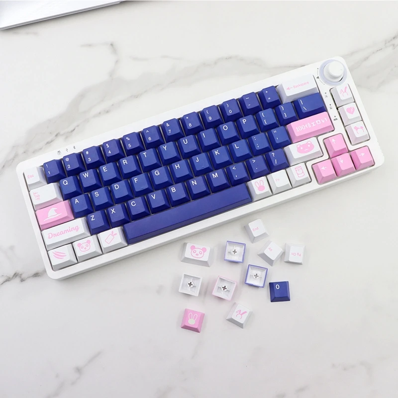 B36C High PBT Mechanical Keyboard Keycaps Dreaming Sweet Girl Dye Subb 134 Keycap