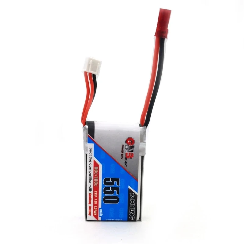 Gaoneng-bater&iacute;a Lipo GNB para Dron de carreras, 550mAh, 2S, 7,4 V, 80C/160C, JST, XT30, enchufe para Aurora 90, Emax, babyhawk, Mini FPV, 2 piezas-2