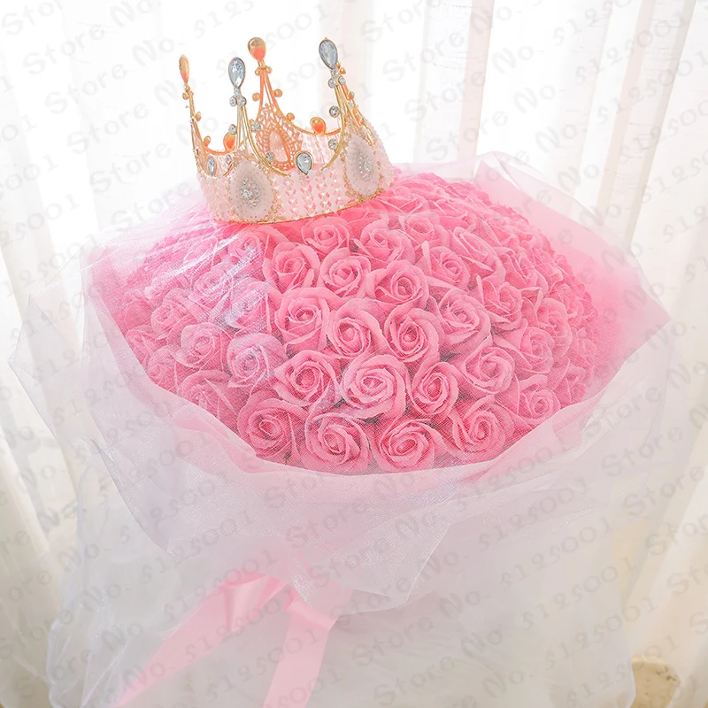 

Rose Bouquet Birthday Courtesy Gift for Girlfriend and Girlfriend Simulation of Fake Flowers Soap Box Valentine's Day