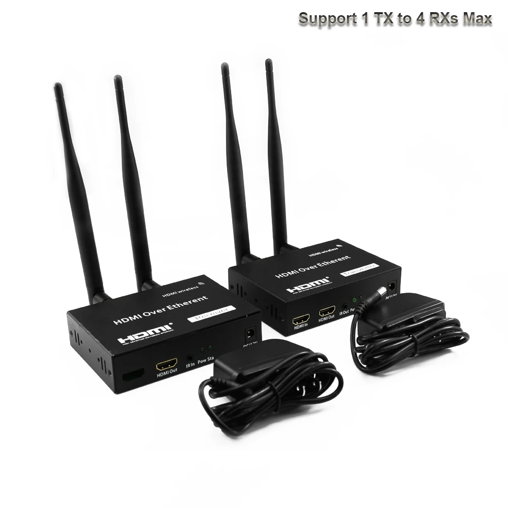 Комплект беспроводного приемника-передатчика HDMI 200 м 2 4 ГГц/5G 1080P tcp/ip поддержка