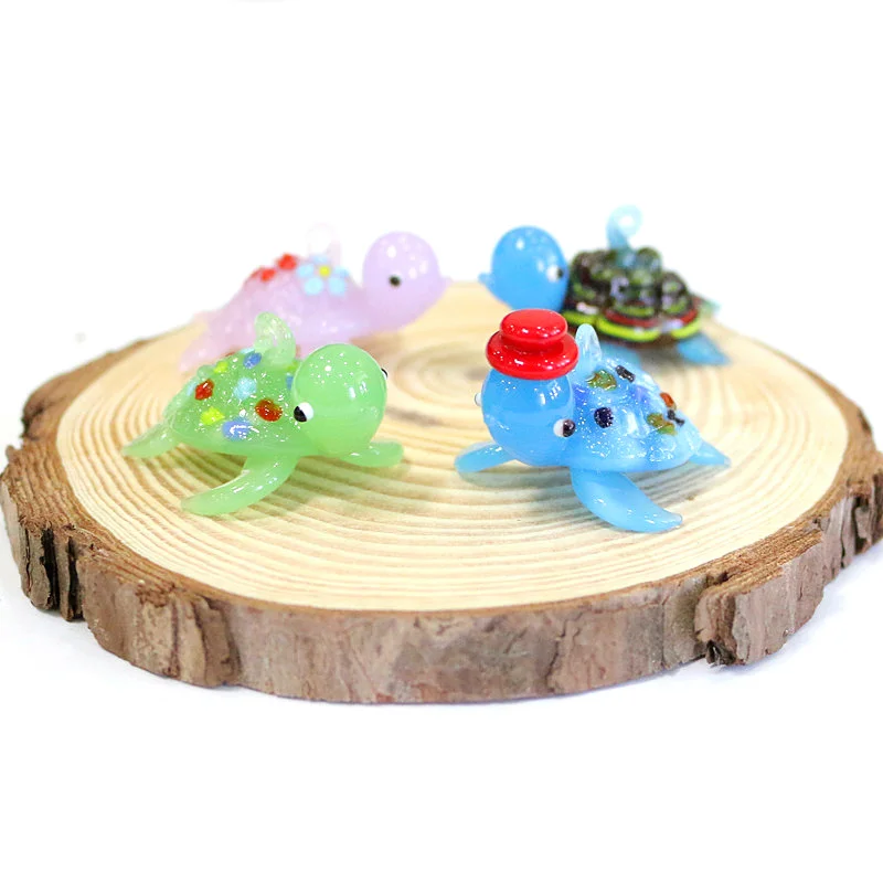 

Aquarium Decoration Accessories Floating Glass Turtle Pendant Japan Style Hanging Cute Sea Animal Miniature Figurines Ornaments