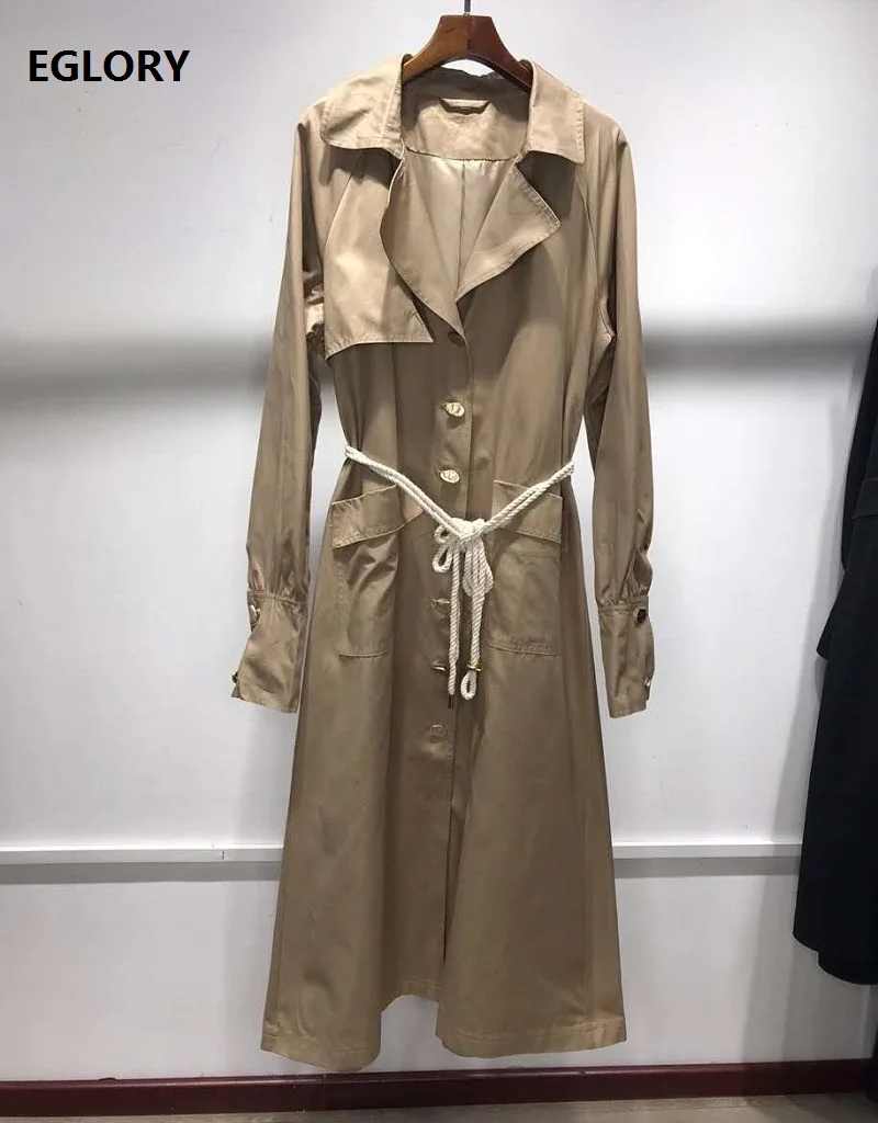 Высокое качество новинка длинное пальто Тренч 2020 осенне зимние женское