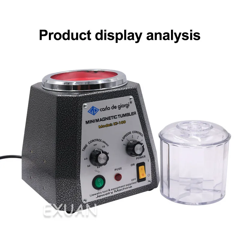 KT100 Magnetic Tumbler Polishing Machine Mini Magnetic Jewelry Polishing Machine Jewelry Tools Magnetic Polishing Machine