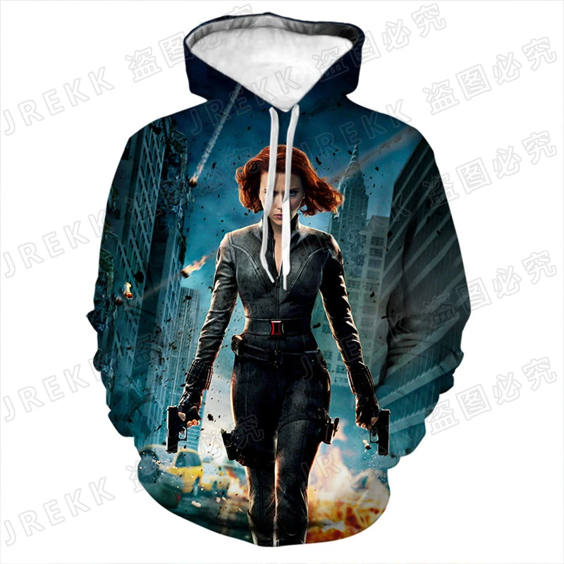 Толстовка Черная Вдова для мужчин и женщин модные худи с 3D принтом свитшоты