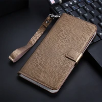 genuine leather phone flip case for huawei p10 p20 p30 lite p40 mate 10 20 30 40 pro plus y6 y7 y9 2019 natural cowhide cover