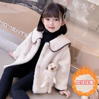 new winter baby girls clothes faux fur coat fleece jacket warm snowsuit 1 6y parka childrens outerwear autumn girl clothing