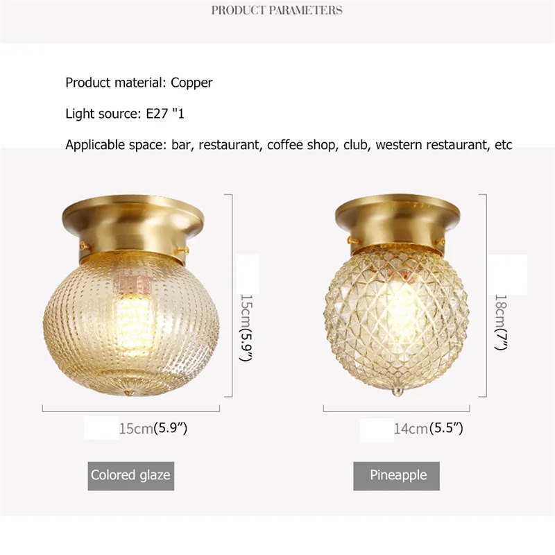 

WPD Brass Ceiling Lights Modern Home Creative Decoration For Home Hotel Porch Corridor Bedroom