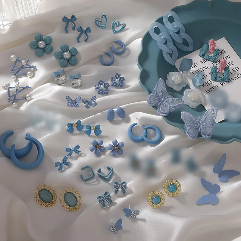 Женские серьги-гвоздики из металлического сплава в Корейском стиле | Украшения и