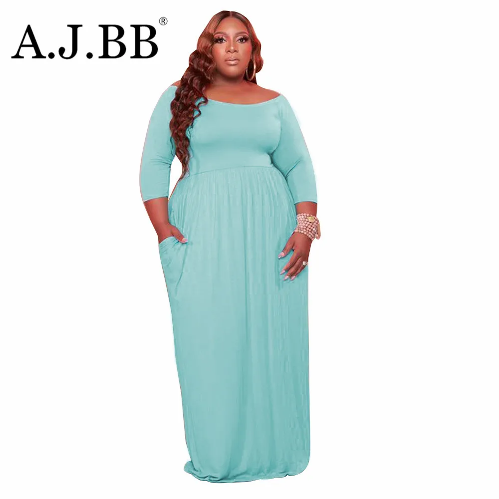 

2021 summer new casual solid color loose dress fashion o-neck long sleeve women's shirt long skirt