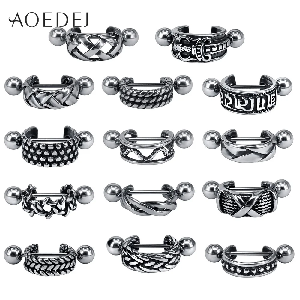 

AOEDEJ Stainless Steel Gothic Hoop Earrings for Men Vintage Punk Earrings Rock Roll Ear Rounds Jewelry aretes de aro