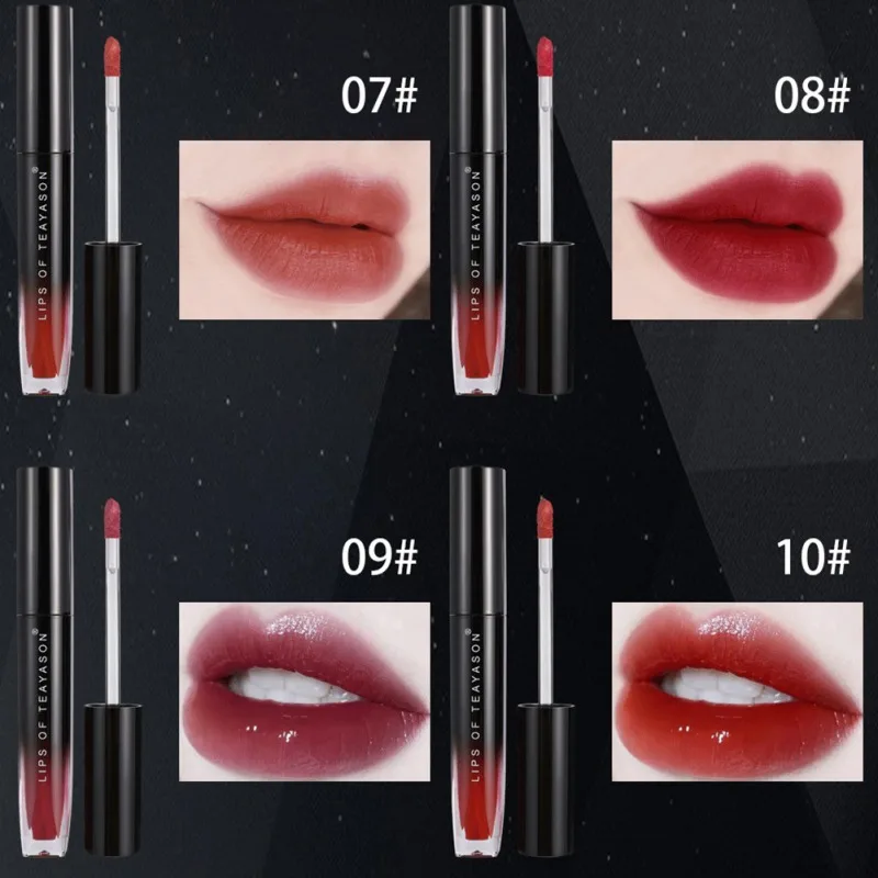 Бархатная матовая розовая Золотая глазурь для губ жидкий блеск стойкий