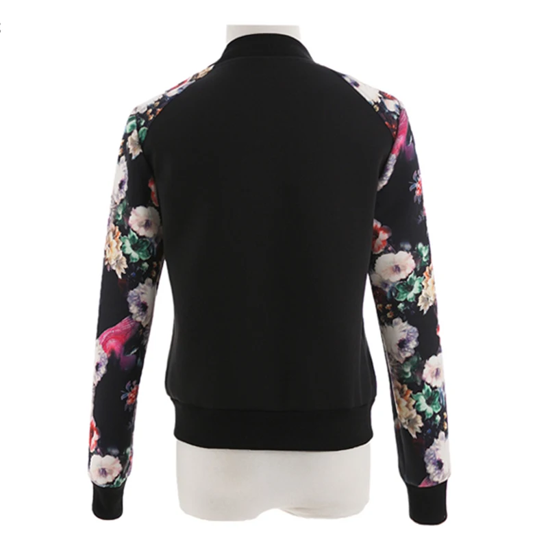 Куртка-бомбер женская с принтом Модная тонкая Базовая куртка длинным рукавом в