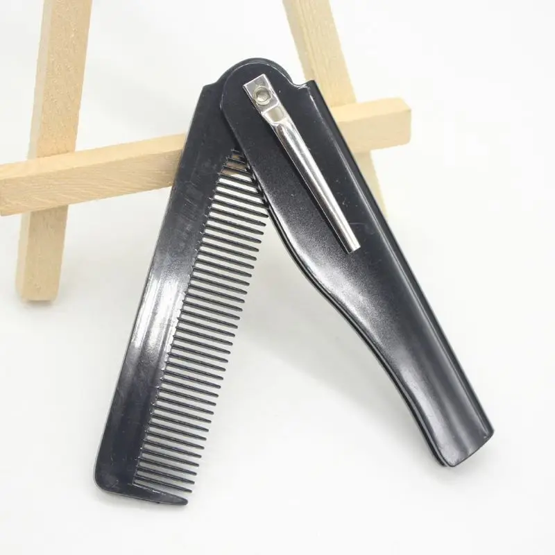 Мужская Портативная Складная расческа деловая дорожная пластиковая щетка для