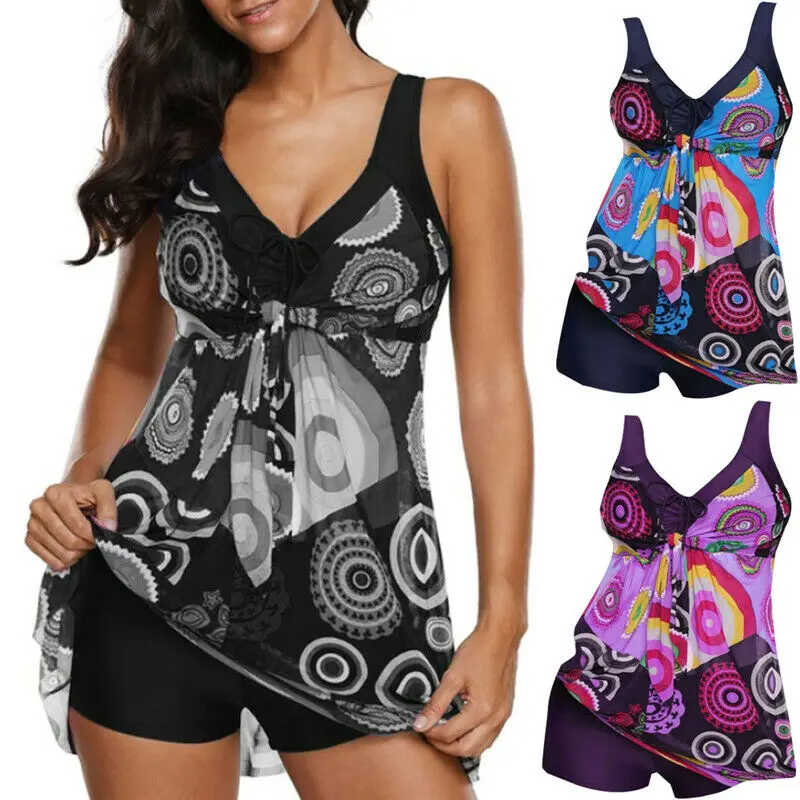 Женский комплект бикини с принтом купальный костюм подкладкой из 2 предметов