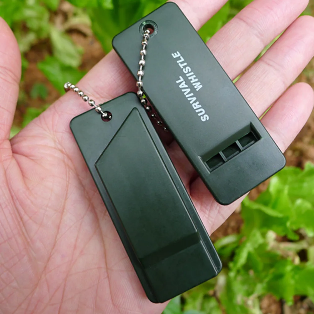 

3 Pcs Plastic Hiking Camping Outdoor Easy Operate Sound Black High Decibel Tool Emergency 3 Voices Survival Whistle
