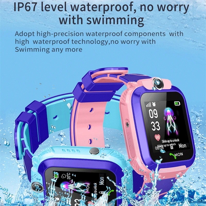 aishi q12 kids smart watch ip67 waterproof sos camera phone 2g sim card voice call lbs location child clock smartwatches gift free global shipping