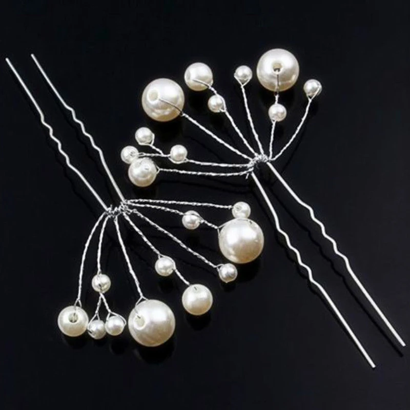 Заколки для волос ручной работы с кристаллами 1 шт. элегантный жемчужный цветок |