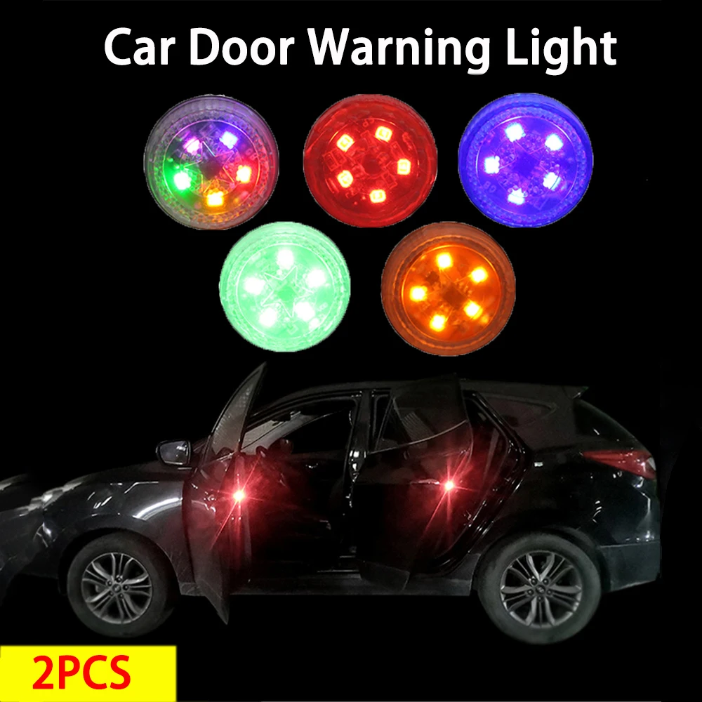 

LED Car Door Light Warning Lights Safety Anti-collision Anti-trapping Flashing Induction Light with Battery 5 Chips Ignal Lamp