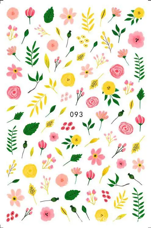 Эскиз Цветок Клей 3d наклейки для ногтей Фольга художественное оформление милый