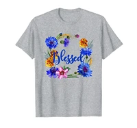 sale blessed inspirational t shirt with flowers