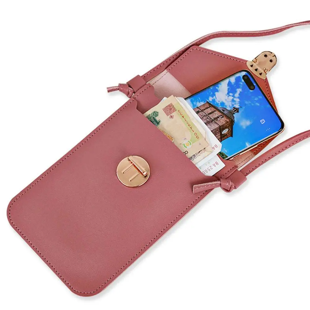 

Multi-Function Crossbody Bags Screen Cell Phone Smartphone Metal Shoulder Bag Women Strap Purse Wallet Leather Bag Ha G2W3