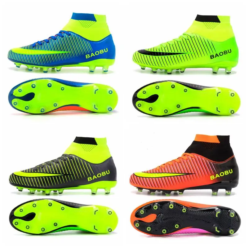 YTUK Лидер продаж футбольные бутсы для подростков с длинными шипами уличные